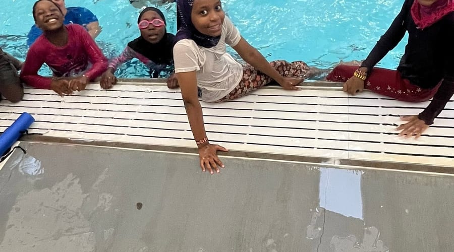Children participating in a summer learning and recreation activity