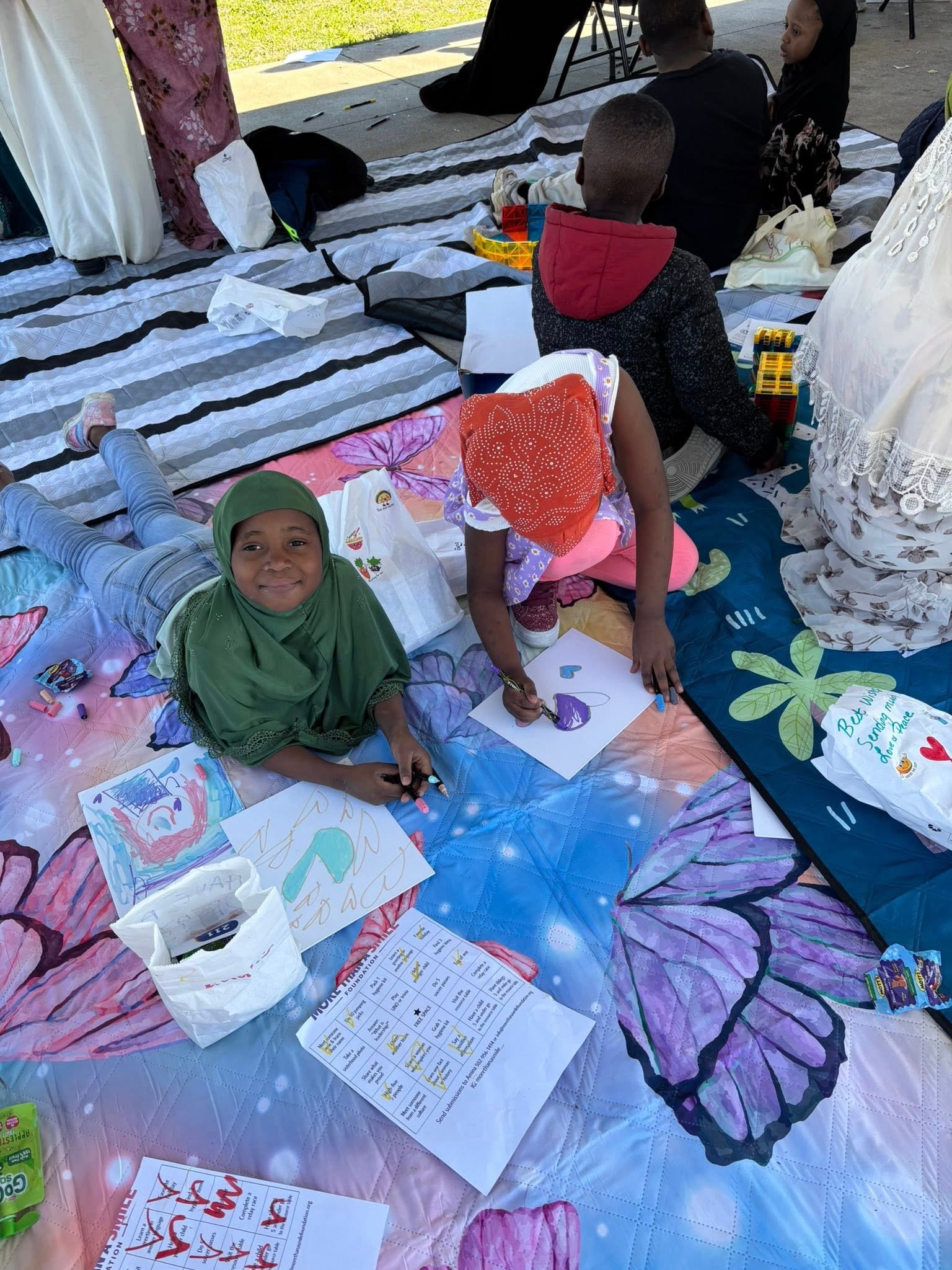 Children drawing and creating art together
